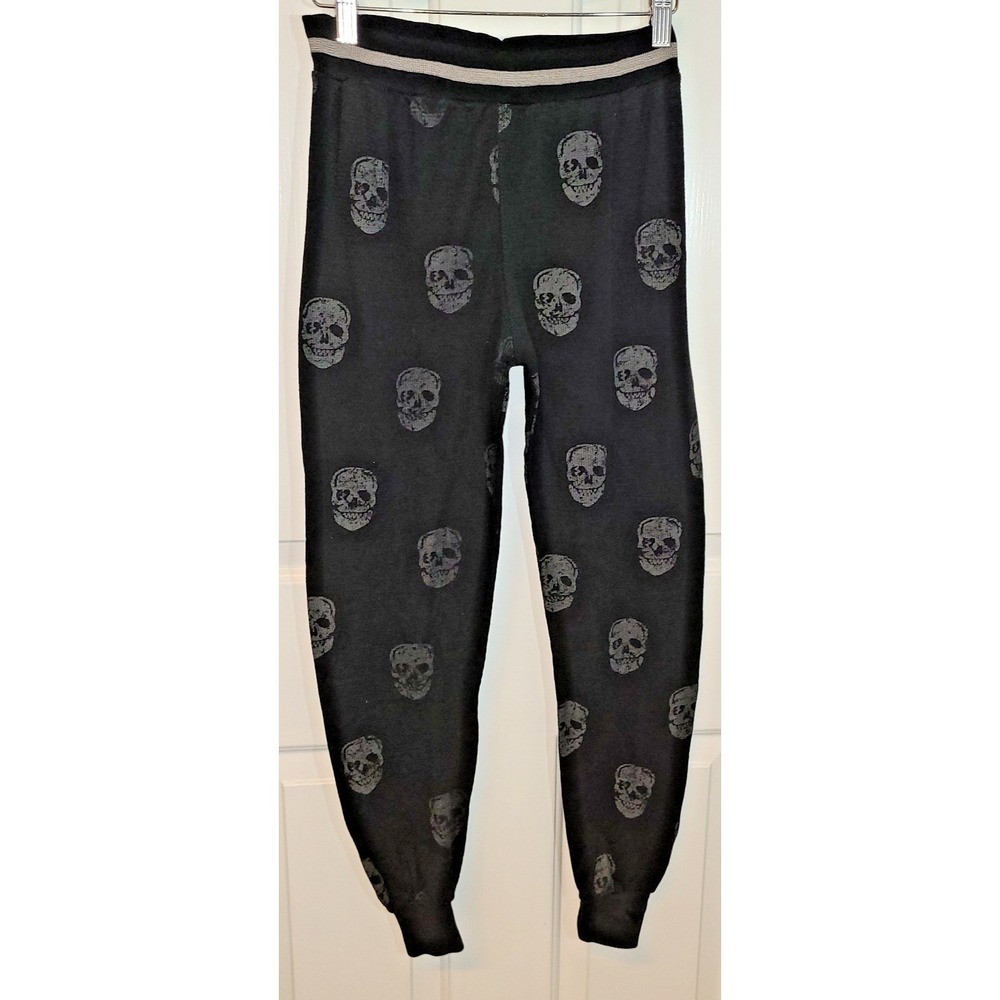 Vintage Havana Skull Super Soft Black Gray Pajama Pants Joggers Small‎